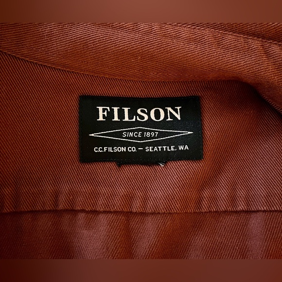 Filson Men’s Chino Twill Two-Pocket Button Down Shirt Madder Red Size M - Picture 2 of 7